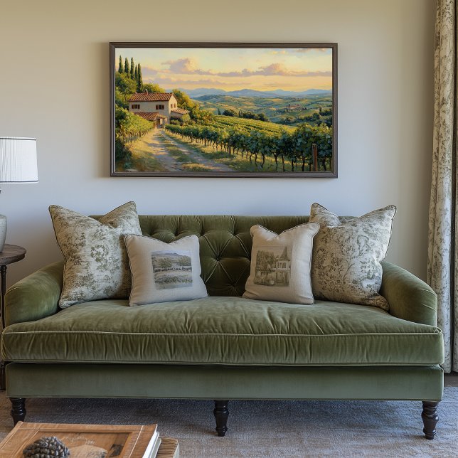 Impressão Em Tela Rolling Vineyard na Toscana (Tuscany Vineyard Artwork)