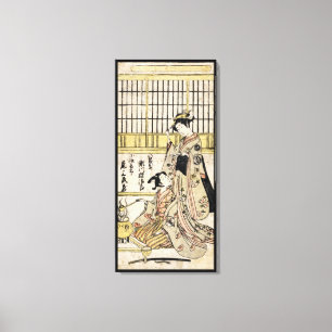 Impressão Em Tela Rolo velho da gueixa japonesa legal do ukiyo-e do