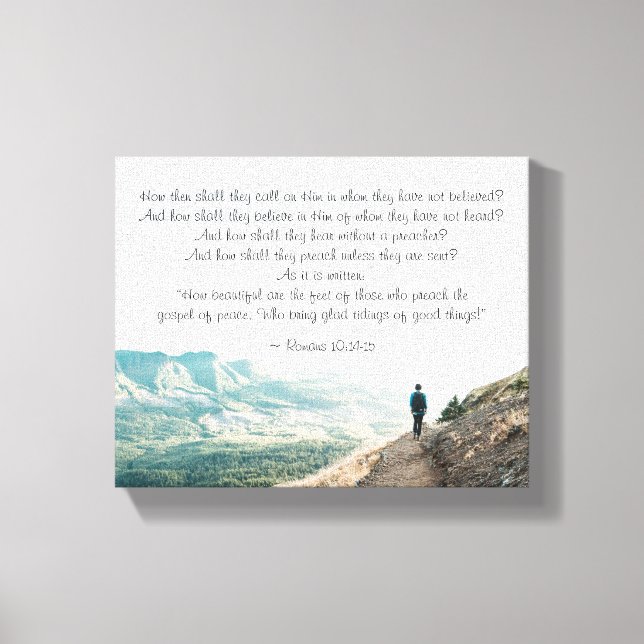 Impressão Em Tela Romanos 10:14-15 Como devem então chamá-lo? (Frente)
