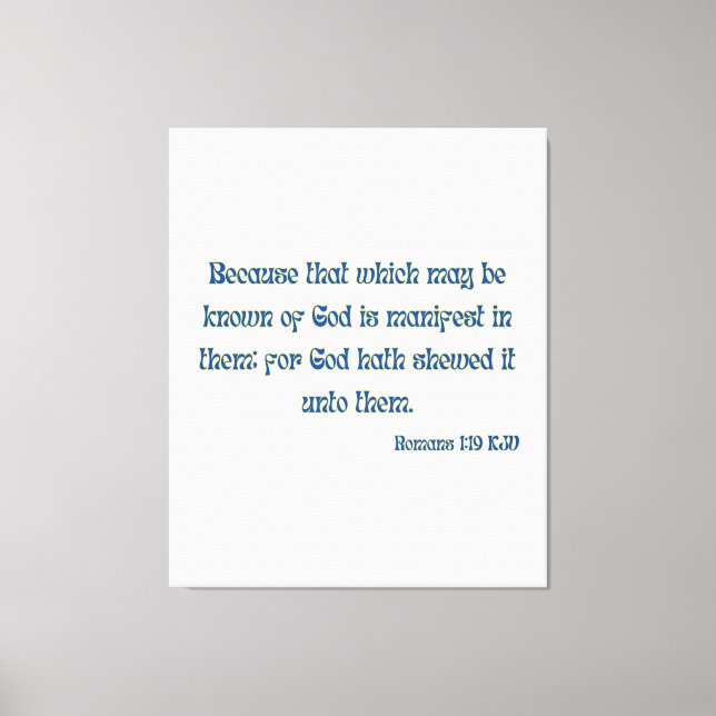 Impressão Em Tela Romanos 1:19 Bíblia Verse KJV Wall Art (Frente)