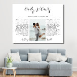 Impressão Em Tela Romantic Calligraphy Photo Wedding Vow Keepsake<br><div class="desc">Romantic Calligraphy Photo Wedding Vow Keepsake Canvas Print</div>