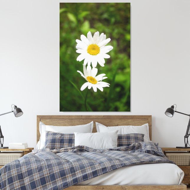 Impressão Em Tela Romantic Flowers – Botanical Daisy Сouple (Insitu(Quarto))