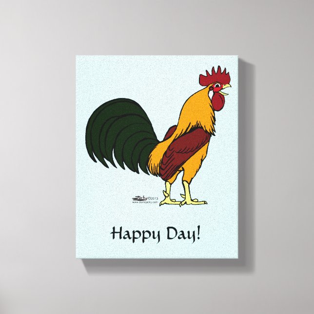 Impressão Em Tela Rooster Feliz (Frente)