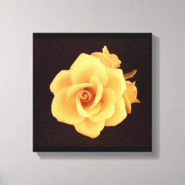 Impressão Em Tela Rosa Amarela no Preto Matte