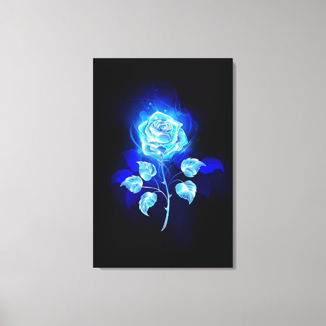 Impressão Em Tela Rosa Azul Ardente (Frente)