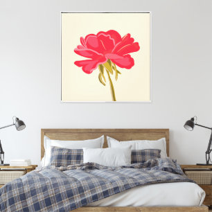 Impressão Em Tela Rosa Bloom Modern Floral Wall