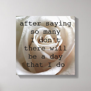 Impressão Em Tela Rosa branca