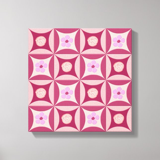 Impressão Em Tela Rosa da LuaStone e Flor de Cereja na Porta (Frente)