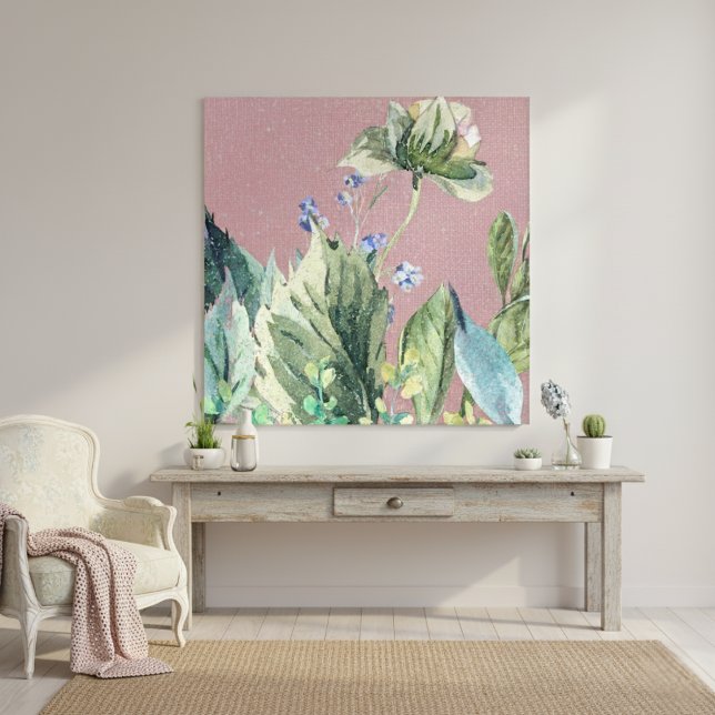 Impressão Em Tela Rosa de Aquarela Elegante Em Mauve (Criador carregado)