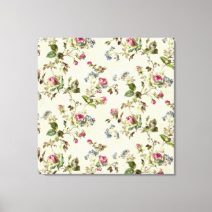 Impressão Em Tela rosa de papel de parede floral Bonito