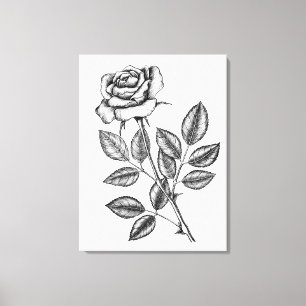 Impressão Em Tela Rosa desenho 2