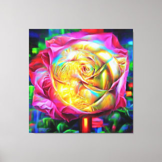 Impressão Em Tela Rosa do Arco-Íris Psicodélico