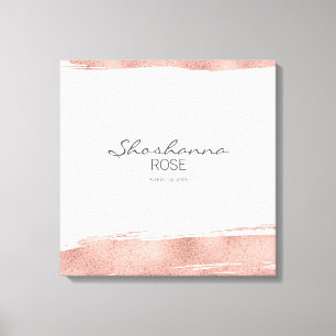 Impressão Em Tela Rosa Dourado Brushbeat Bat Mitzvah - Sinal Conselh