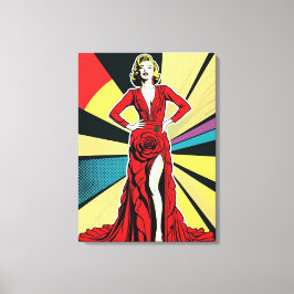 Impressão Em Tela Rosa Dress Diva