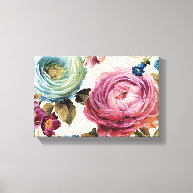 Impressão Em Tela Rosa rosa e azul (Frente)