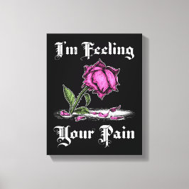 Impressão Em Tela Rosa Rosa no Desespero Texto Branco