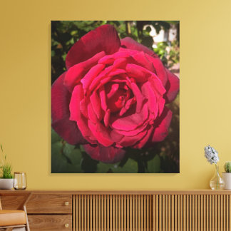 Impressão Em Tela Rosa Vermelha