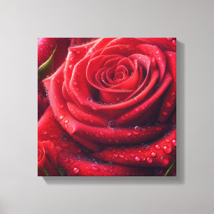 IMPRESSÃO EM TELA ROSA VERMELHA -