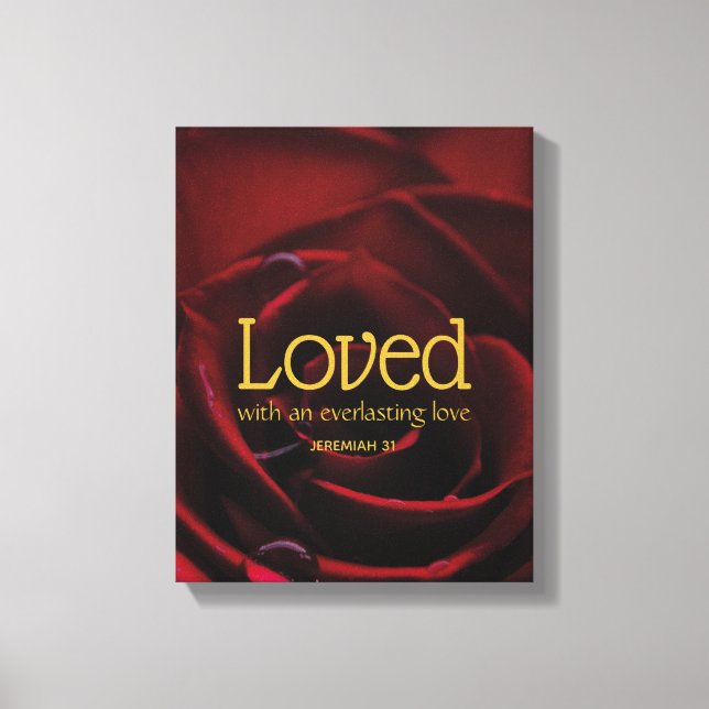 Impressão Em Tela ROSA VERMELHA Dia de os namorados cristã amada (Frente)