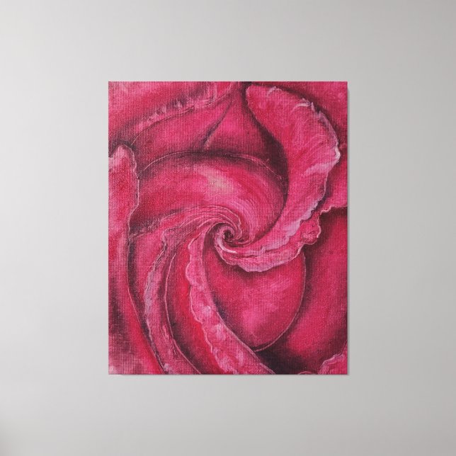 Impressão Em Tela Rosa vermelha fechada (Frente)