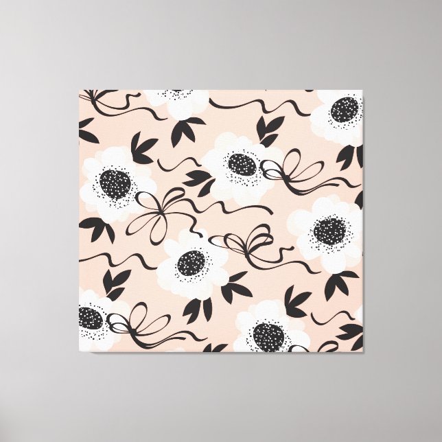 Impressão Em Tela rosas abstrato, cores pálidas, padrão de colheita. (Frente)