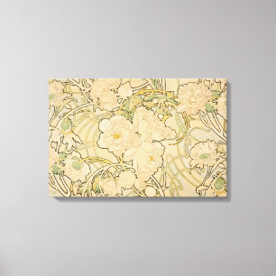 Impressão Em Tela Rosas da peônia das peônias de Alphonse Mucha da