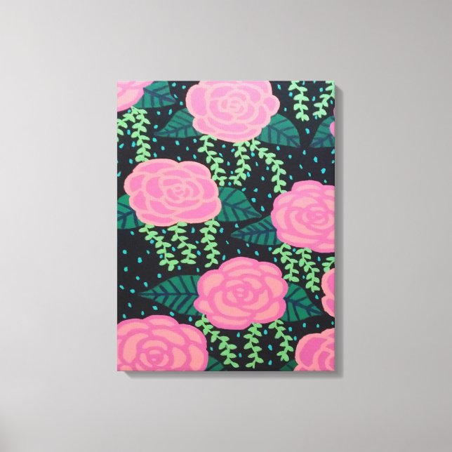 Impressão Em Tela Rosas de Lixo Rosa (Frente)