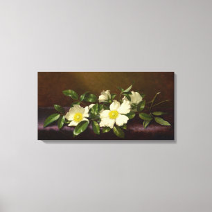 Impressão Em Tela Rosas de Martin Heade Cherokee em um pano roxo