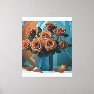 Impressão Em Tela Rosas em uma Arte Vase