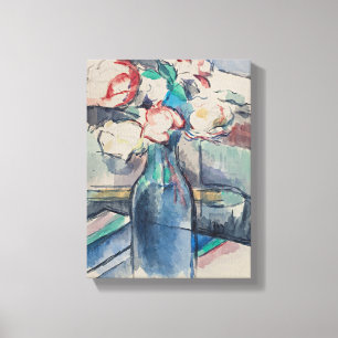 Impressão Em Tela Rosas em uma garrafa por Paul Cezanne