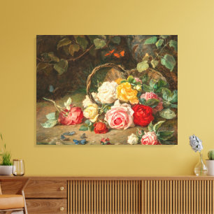 Impressão Em Tela Rosas numa Cesta – Josef Neugebauer