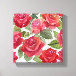 Impressão Em Tela Rosas Vermelhas | Aquarela de Rosa Floral Elegante