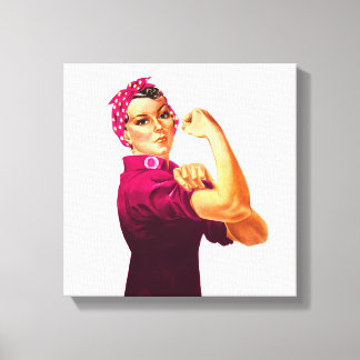 Impressão Em Tela Rosie The Riveter - Rosa Cancer