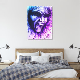 Impressão Em Tela Rosto de Gritação