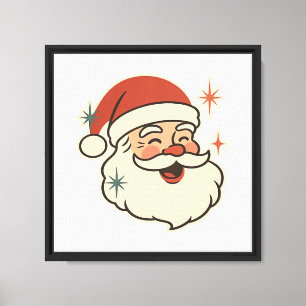 Impressão Em Tela Rosto Retro do Papai Noel – Festa de Natal Vintage