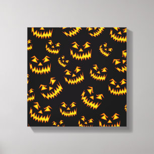 Impressão Em Tela Rostos Assustadores do Halloween