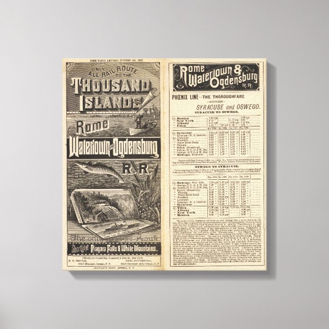 Impressão Em Tela Rota Ferroviária para as Ilhas Mil (Frente)