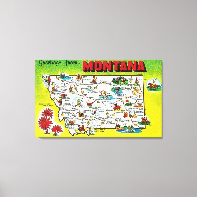 Impressão Em Tela Roteiro do Estado, Saudações de (Frente)