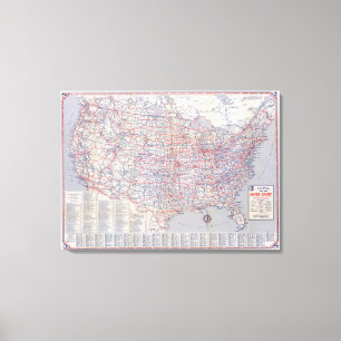 Impressão Em Tela Roteiro dos Estados Unidos