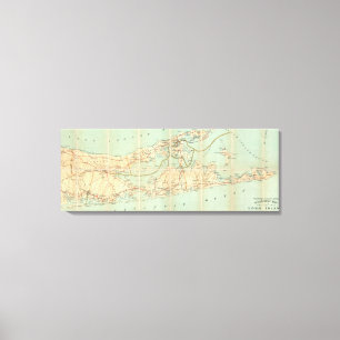 Impressão Em Tela Roteiro Vintage de Long Island (1905)