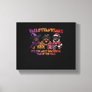 Impressão Em Tela Rottweiler Halloween Ação de Graças viciado no Nat