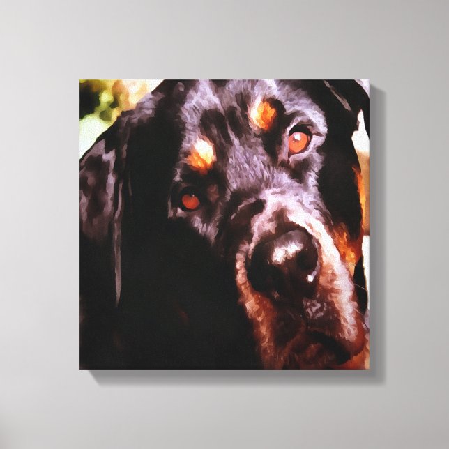 Impressão Em Tela Rottweiler Portait Artístico Pet (Frente)