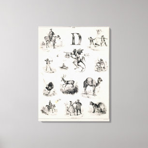 Impressão Em Tela Rotule D de uma primeira demão do alfabeto, 1832