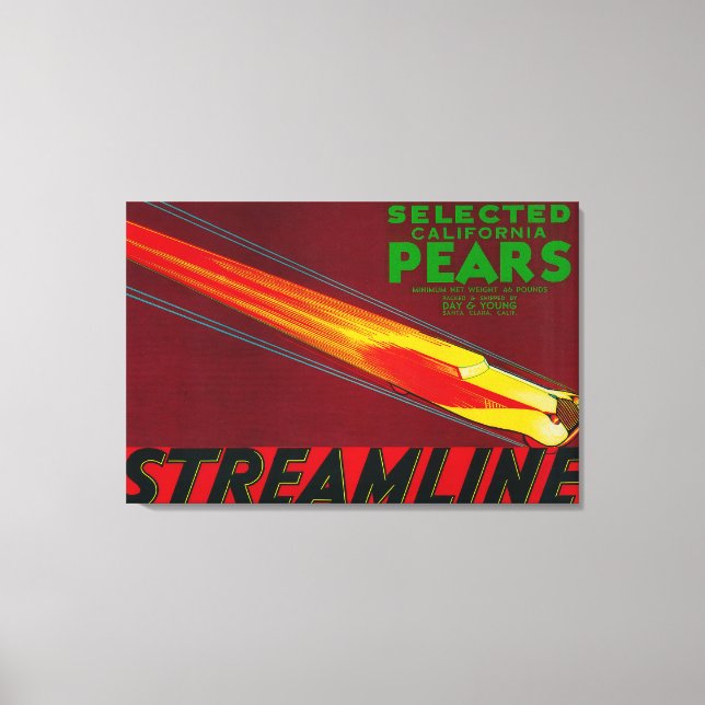 Impressão Em Tela Rótulo de Taxa de Pear de StreamlineSanta Clara, C (Frente)
