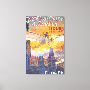 Impressão Em Tela Rouen, França - Piloto e avião