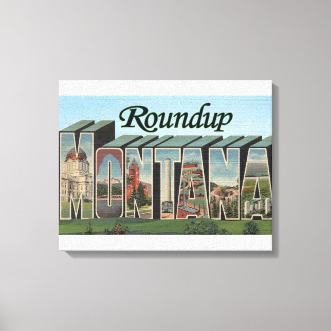 Impressão Em Tela Roundup, Montana (Frente)