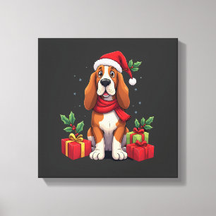 Impressão Em Tela Roupas de Natal engraçadas para cães Basset Hound