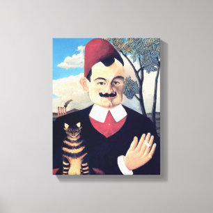 Impressão Em Tela Rousseau - Retrato de Pierre Loti Homem com Gato