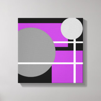 Impressão Em Tela Roxo Cinza Preto Branco Moderno - Tela Enrolada