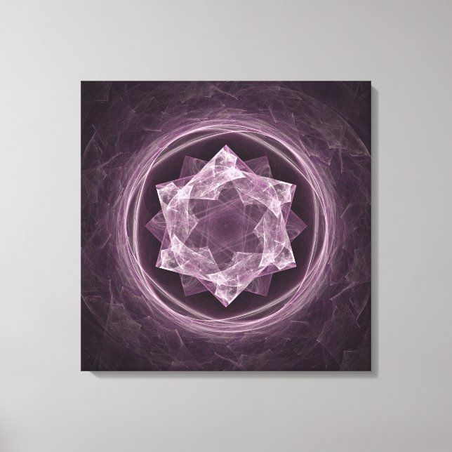Impressão Em Tela Roxo Cinzento Escuro Abstrato Fractal (Frente)